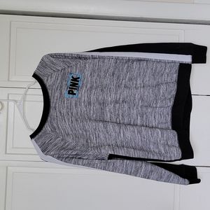 PINK gray and black sweatshirt.